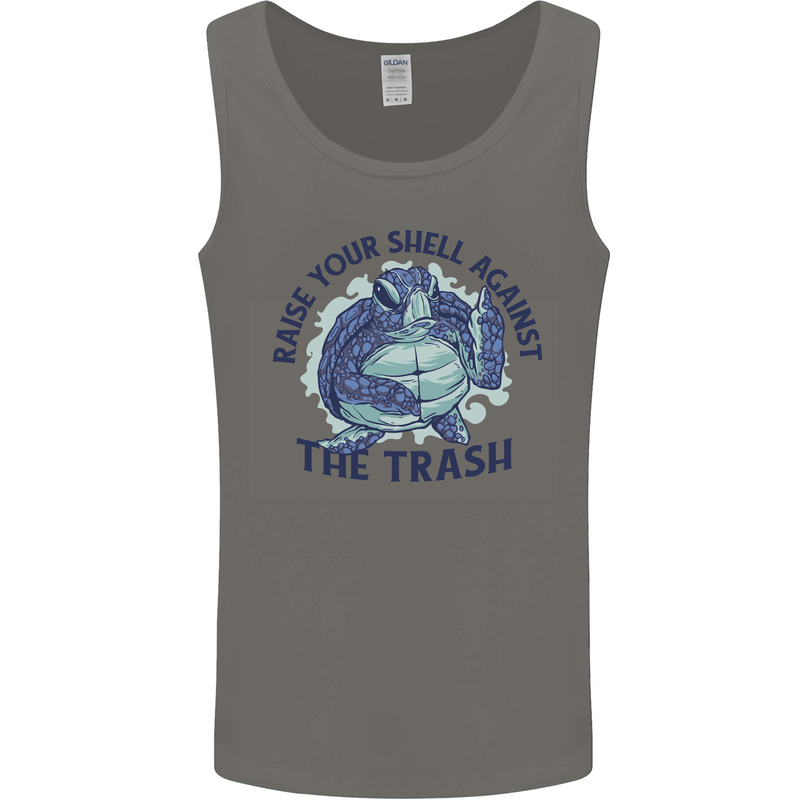 Offensive Turtle Climate Change Environment Mens Vest Tank Top Charcoal
