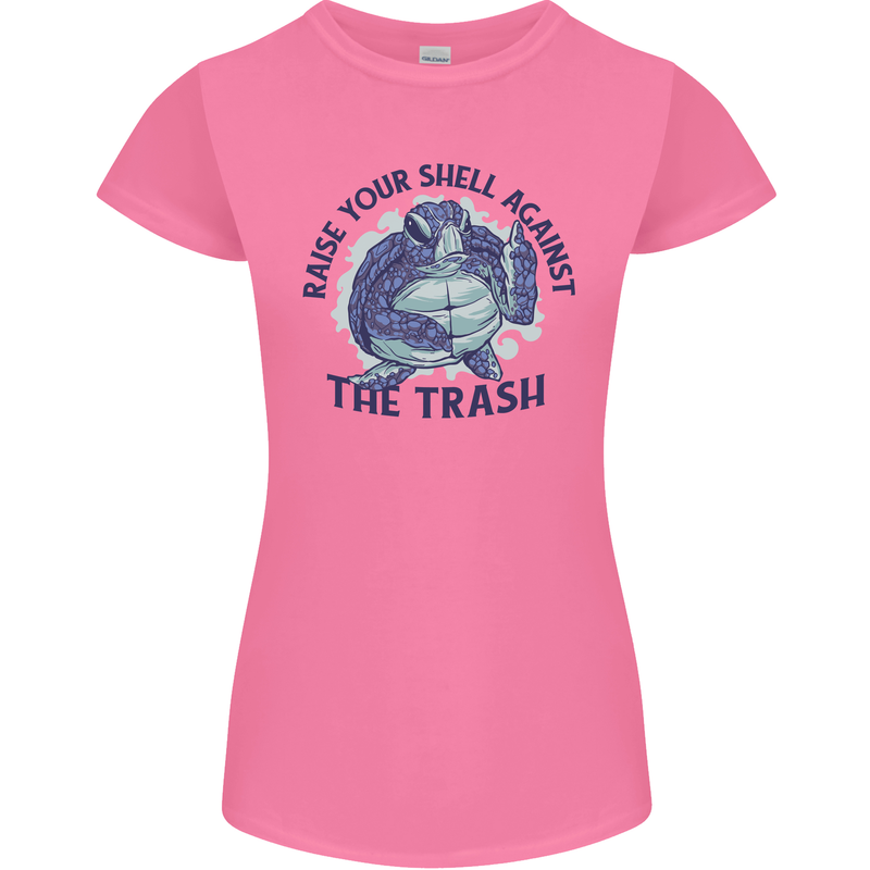 Offensive Turtle Climate Change Environment Womens Petite Cut T-Shirt Azalea