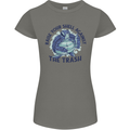 Offensive Turtle Climate Change Environment Womens Petite Cut T-Shirt Charcoal