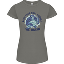 Offensive Turtle Climate Change Environment Womens Petite Cut T-Shirt Charcoal