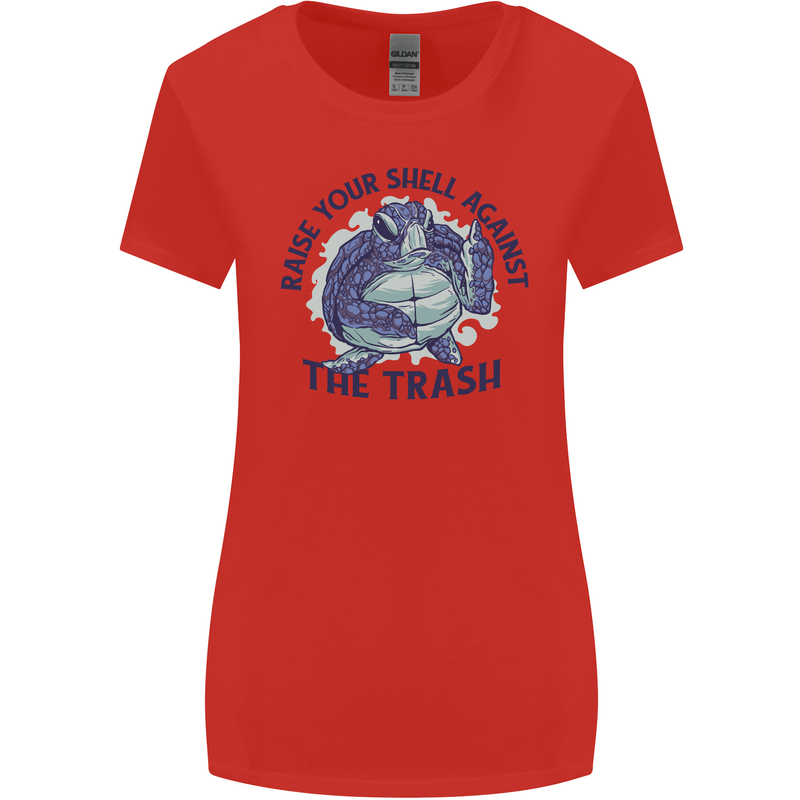 Offensive Turtle Climate Change Environment Womens Wider Cut T-Shirt Red
