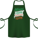 Official Irish Drinking Team Funny St Patricks Day Cotton Apron 100% Organic Forest Green