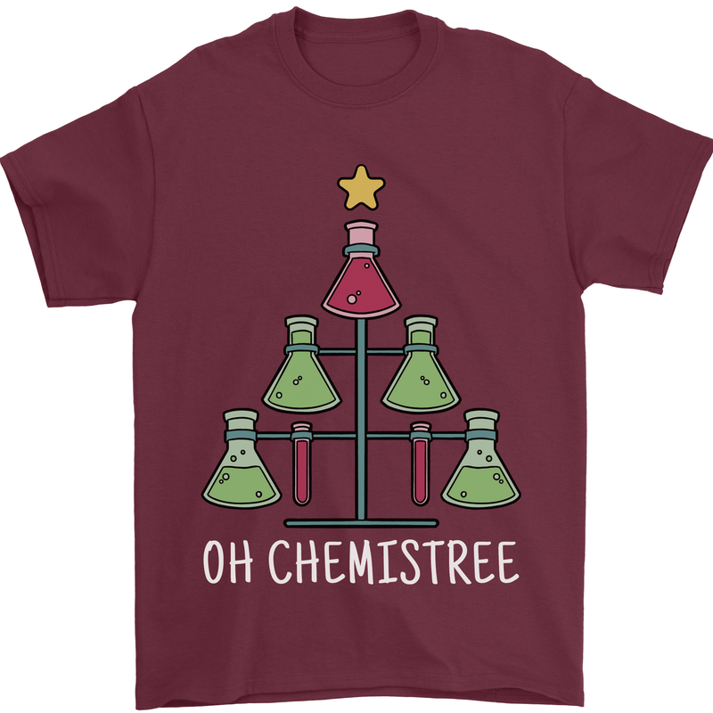 Oh Chemistry Funny Christmas Science Xmas Mens T-Shirt 100% Cotton Maroon