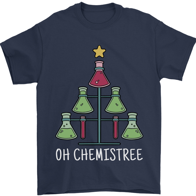 Oh Chemistry Funny Christmas Science Xmas Mens T-Shirt 100% Cotton Navy Blue