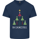 Oh Chemistry Funny Christmas Science Xmas Mens V-Neck Cotton T-Shirt Navy Blue