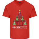 Oh Chemistry Funny Christmas Science Xmas Mens V-Neck Cotton T-Shirt Red