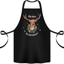 Oh Deer Its Christmas Funny Hunting Hunter Xmas Cotton Apron 100% Organic Black