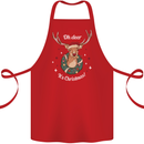 Oh Deer Its Christmas Funny Hunting Hunter Xmas Cotton Apron 100% Organic Red
