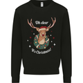 Oh Deer Its Christmas Funny Hunting Hunter Xmas Kids Sweatshirt Jumper Black