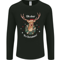 Oh Deer Its Christmas Funny Hunting Hunter Xmas Mens Long Sleeve T-Shirt Black