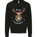 Oh Deer Its Christmas Funny Hunting Hunter Xmas Mens Sweatshirt Jumper Black