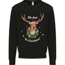Oh Deer Its Christmas Funny Hunting Hunter Xmas Mens Sweatshirt Jumper Black