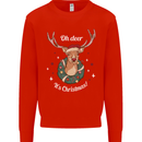 Oh Deer Its Christmas Funny Hunting Hunter Xmas Mens Sweatshirt Jumper Bright Red