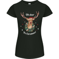Oh Deer Its Christmas Funny Hunting Hunter Xmas Womens Petite Cut T-Shirt Black