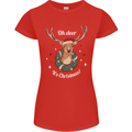 Oh Deer Its Christmas Funny Hunting Hunter Xmas Womens Petite Cut T-Shirt Red