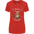 Oh Deer Its Christmas Funny Hunting Hunter Xmas Womens Wider Cut T-Shirt Red