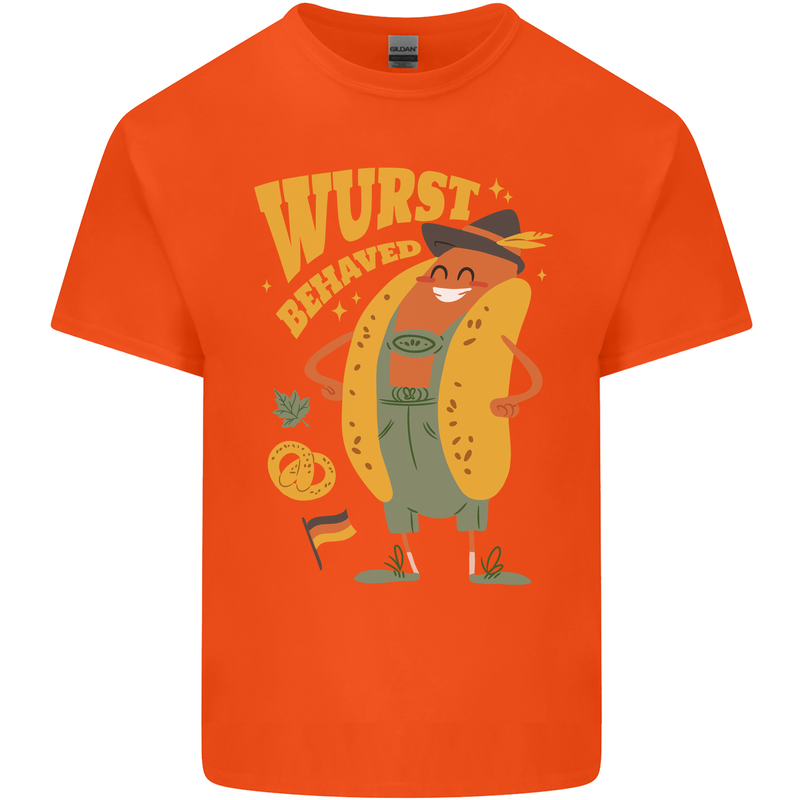 Oktoberfest Hotdog Wurst Behaved Kids T-Shirt Childrens Orange