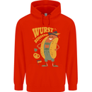 Oktoberfest Hotdog Wurst Behaved Mens 80% Cotton Hoodie Bright Red