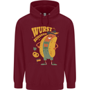 Oktoberfest Hotdog Wurst Behaved Mens 80% Cotton Hoodie Maroon