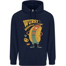 Oktoberfest Hotdog Wurst Behaved Mens 80% Cotton Hoodie Navy Blue