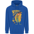 Oktoberfest Hotdog Wurst Behaved Mens 80% Cotton Hoodie Royal Blue