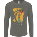 Oktoberfest Hotdog Wurst Behaved Mens Long Sleeve T-Shirt Charcoal