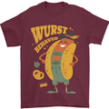 Oktoberfest Hotdog Wurst Behaved Mens T-Shirt 100% Cotton Maroon