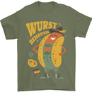 Oktoberfest Hotdog Wurst Behaved Mens T-Shirt 100% Cotton Military Green