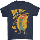 Oktoberfest Hotdog Wurst Behaved Mens T-Shirt 100% Cotton Navy Blue