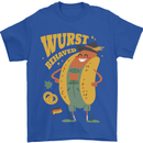 Oktoberfest Hotdog Wurst Behaved Mens T-Shirt 100% Cotton Royal Blue