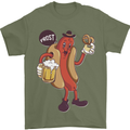 Oktoberfest Prost Hotdog Pretzel Beer Funny Mens T-Shirt 100% Cotton Military Green