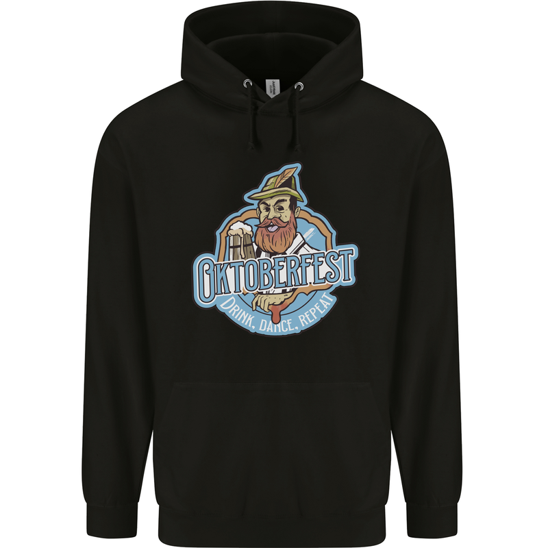 Oktoberfest Repeat Childrens Kids Hoodie Black