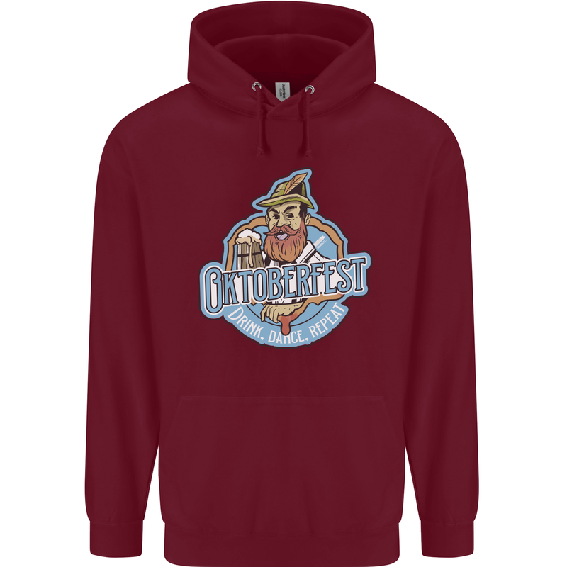 Oktoberfest Repeat Childrens Kids Hoodie Maroon