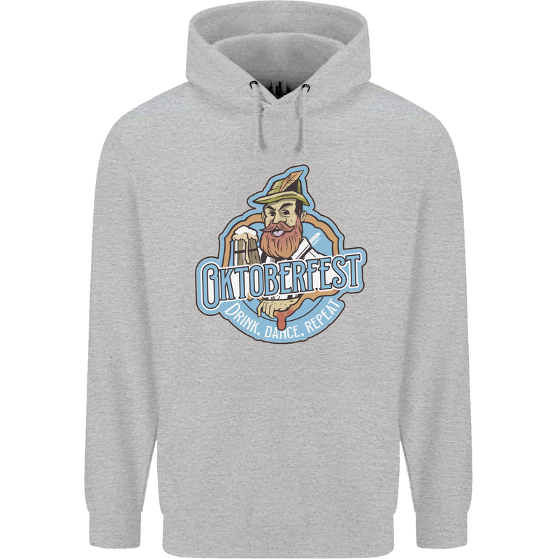 Oktoberfest Repeat Childrens Kids Hoodie Sports Grey