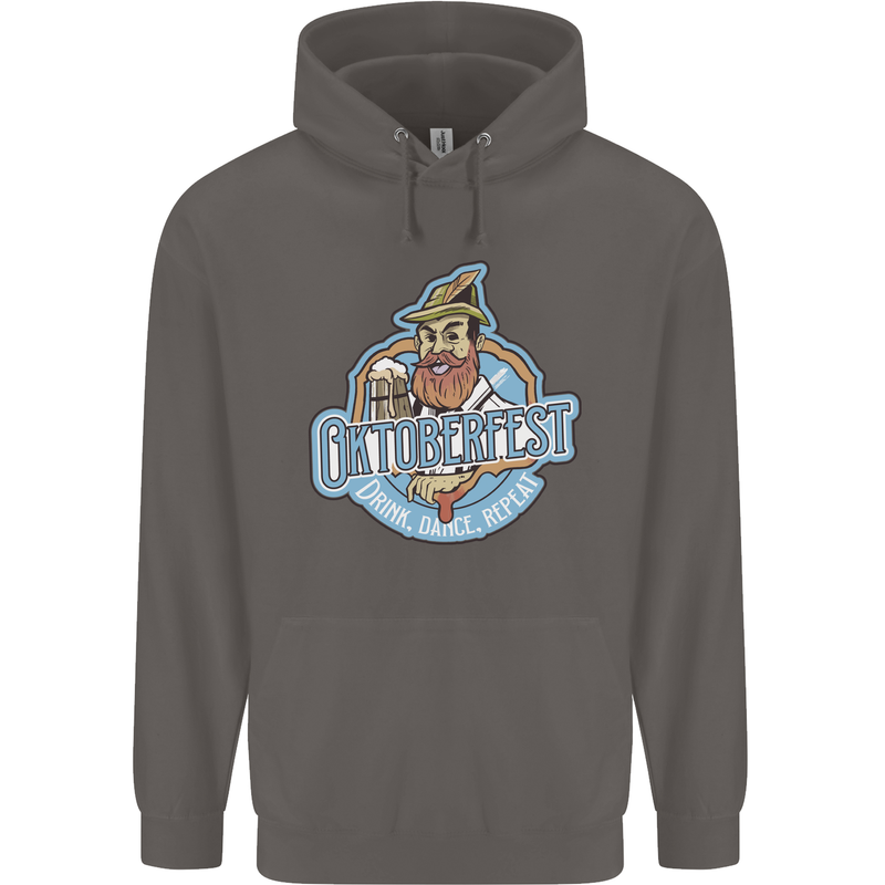 Oktoberfest Repeat Mens 80% Cotton Hoodie Charcoal