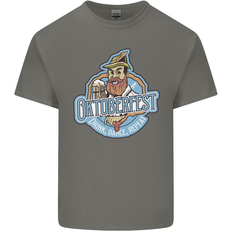 Oktoberfest Repeat Mens Cotton T-Shirt Tee Top Charcoal