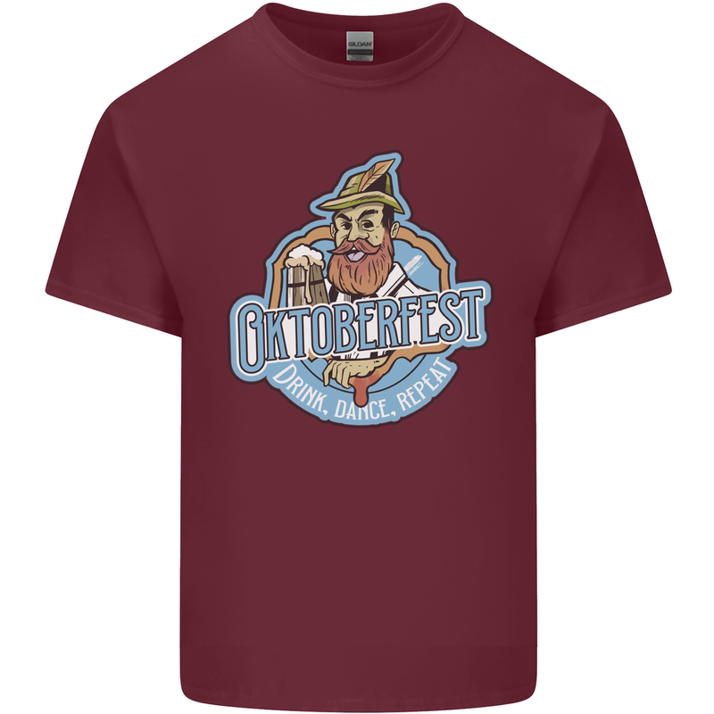 Oktoberfest Repeat Mens Cotton T-Shirt Tee Top Maroon