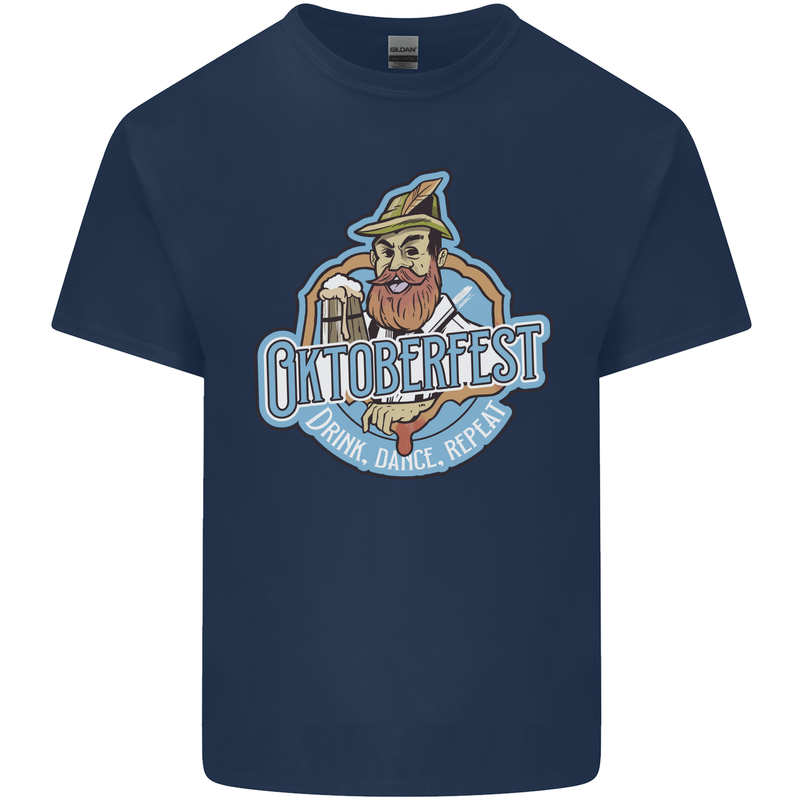 Oktoberfest Repeat Mens Cotton T-Shirt Tee Top Navy Blue