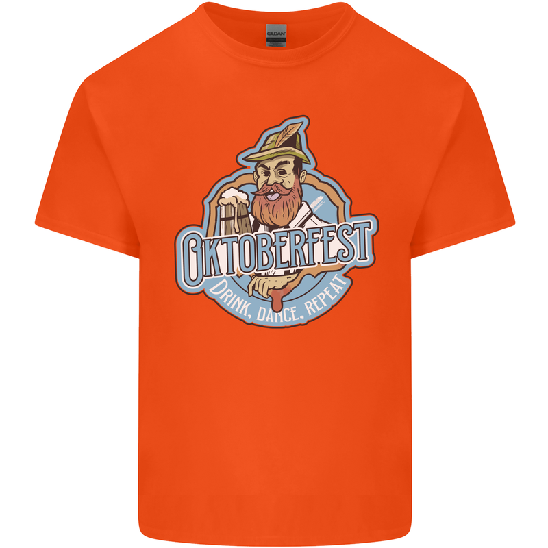 Oktoberfest Repeat Mens Cotton T-Shirt Tee Top Orange