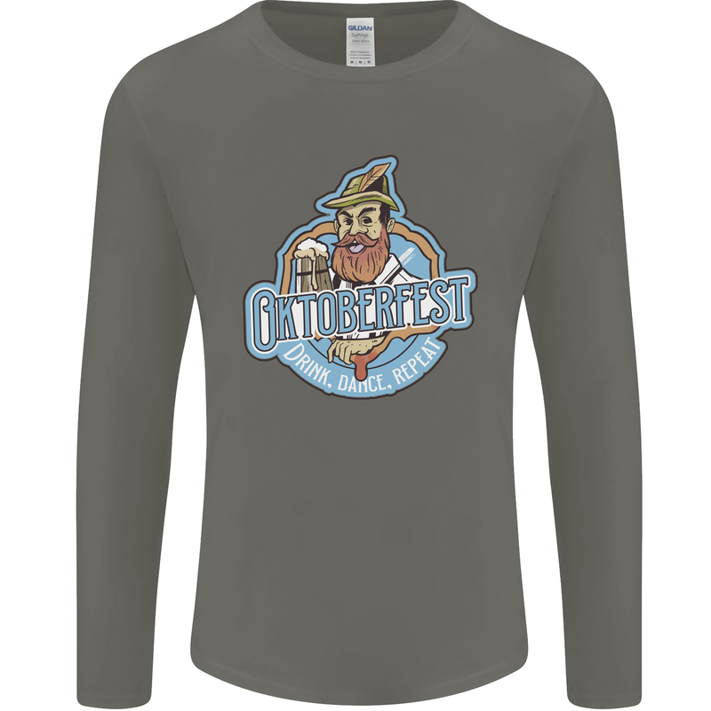 Oktoberfest Repeat Mens Long Sleeve T-Shirt Charcoal