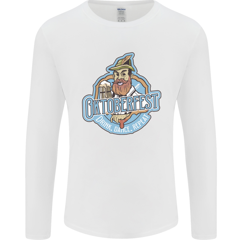 Oktoberfest Repeat Mens Long Sleeve T-Shirt White