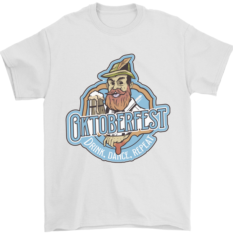 Oktoberfest Repeat Mens T-Shirt 100% Cotton White