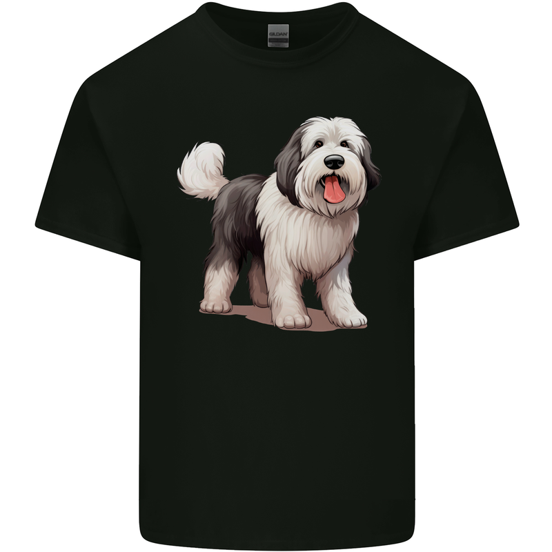 Old English Sheepdog Dog Kids T-Shirt Childrens Black