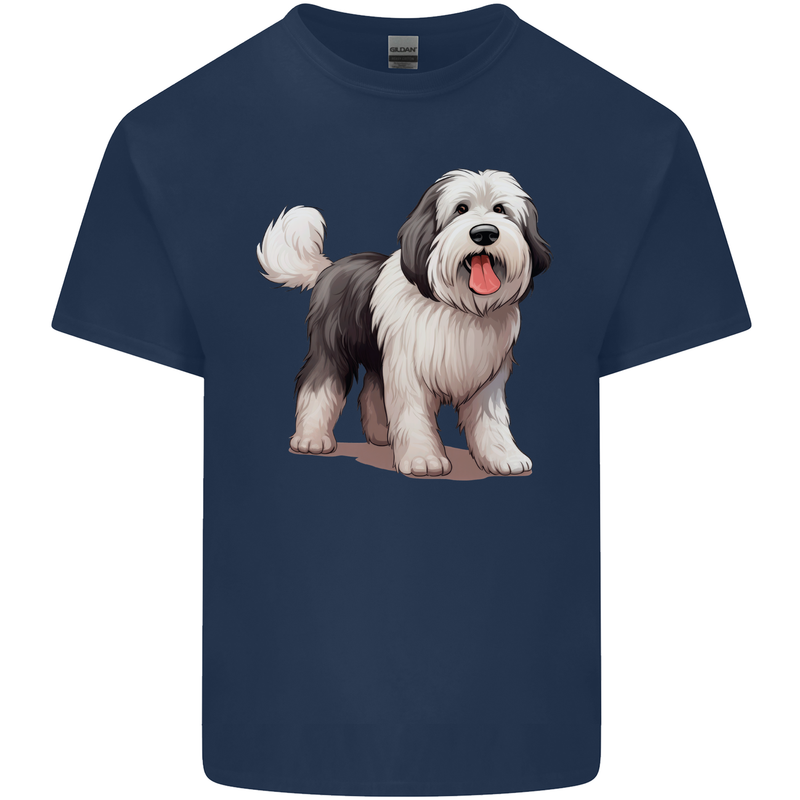 Old English Sheepdog Dog Kids T-Shirt Childrens Navy Blue