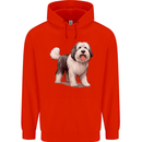 Old English Sheepdog Dog Mens 80% Cotton Hoodie Bright Red