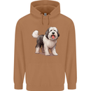 Old English Sheepdog Dog Mens 80% Cotton Hoodie Caramel Latte