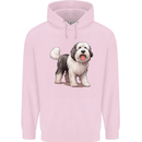 Old English Sheepdog Dog Mens 80% Cotton Hoodie Light Pink
