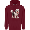 Old English Sheepdog Dog Mens 80% Cotton Hoodie Maroon