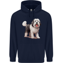 Old English Sheepdog Dog Mens 80% Cotton Hoodie Navy Blue