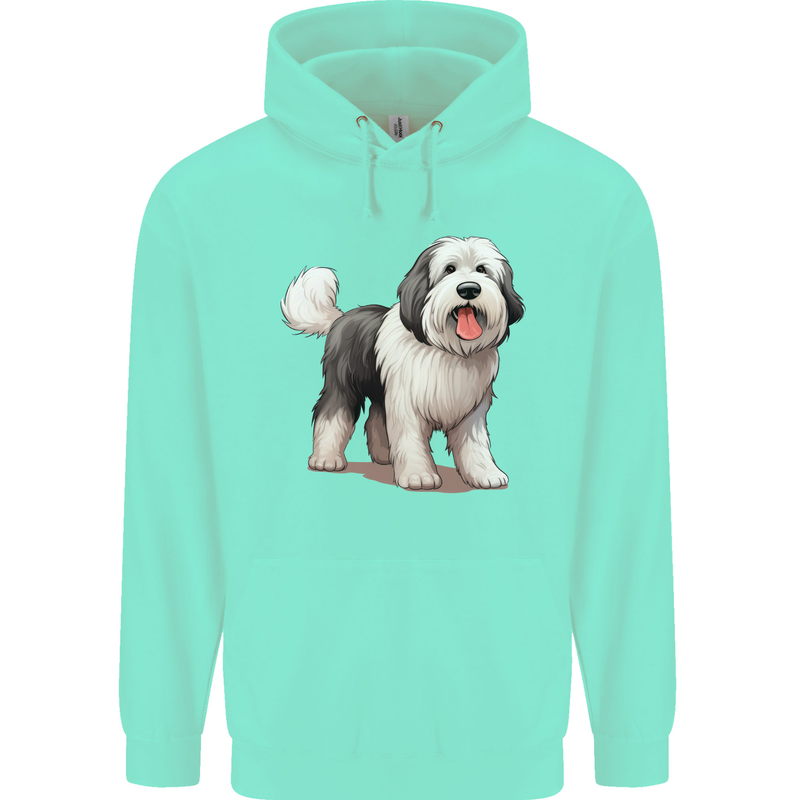 Old English Sheepdog Dog Mens 80% Cotton Hoodie Peppermint